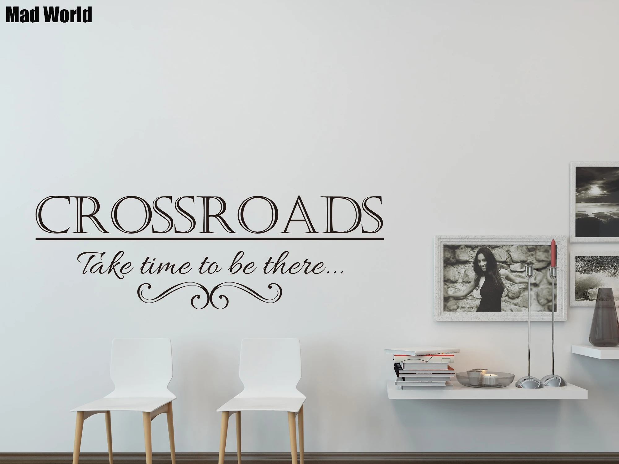 

Mad World-Crossroads Take Time to Be There Family Wall Art Sticker Wall Decals DIY Home Decoration Removable Decor Wall Stickers