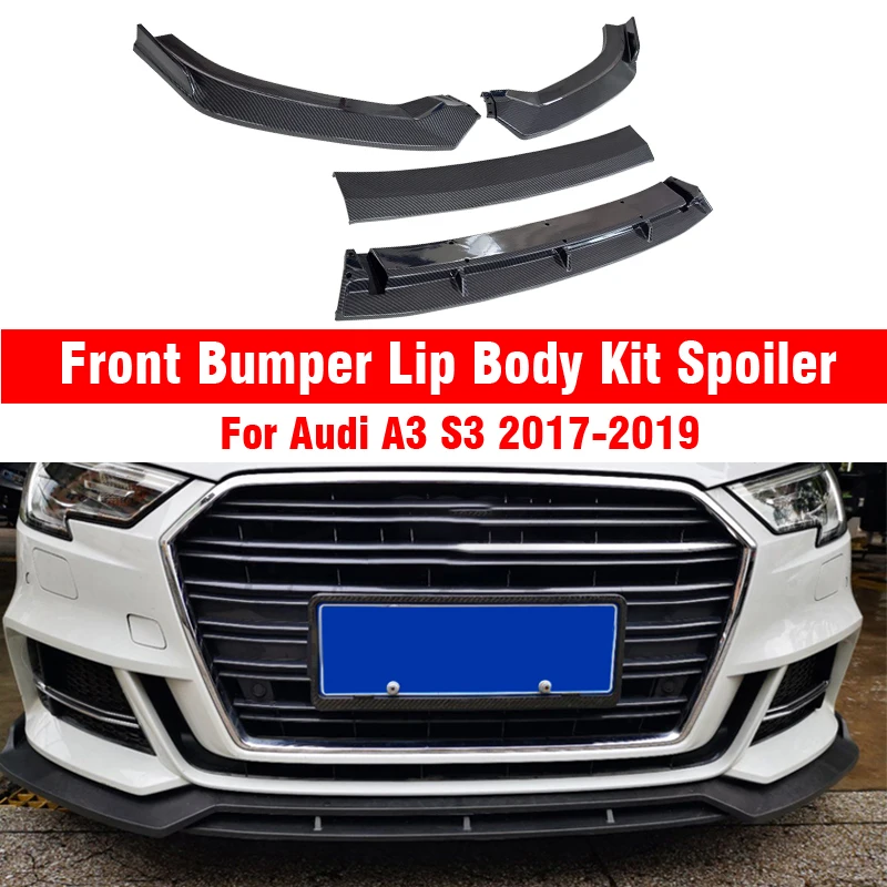 Стильный передний бампер для Audi A3 S3 2017-2019 разветвитель переднего бампера