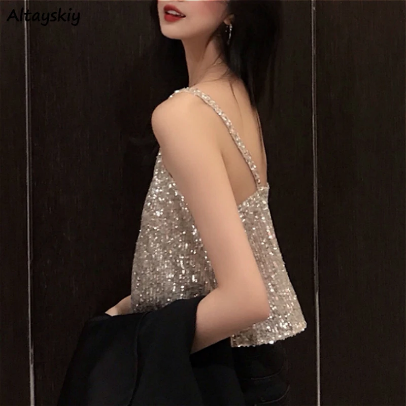 Топ женский с V-образным вырезом открытыми плечами и блестками | Женская одежда