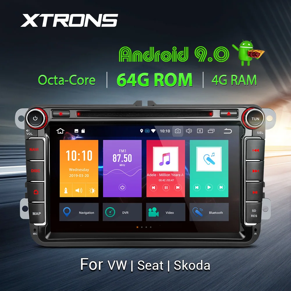 XTRONS " Android 9,0 PX5 автомобильный dvd-плеер радио gps для VW Volkswagen Golf Passat Touran Tiguan Sharan Magotan для Skoda на сиденье