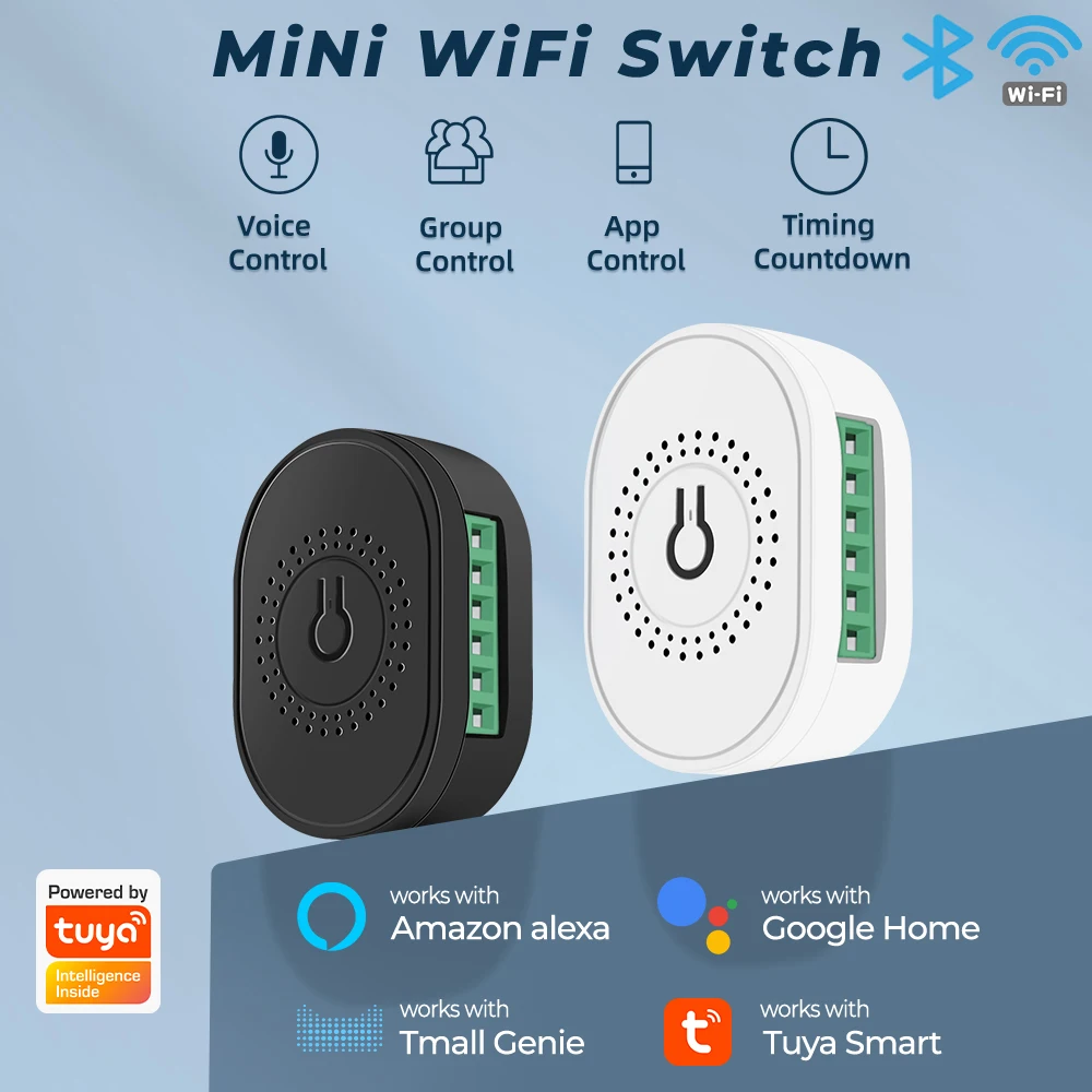 

Switch Relay 1/2 Gang Mini WiFi Module Remote Voice 2 Way Automation for Alexa Google Home Smart Life Control Work 16A Light DIY