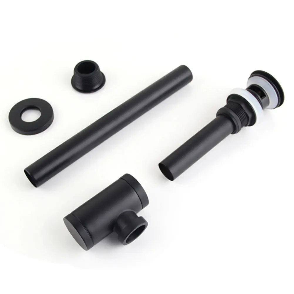 

Basin Waste Bottle Trap Adjustable Universal Black Extension Luxury Drain Rubber Durable Sink Easy Install Home Bathroom