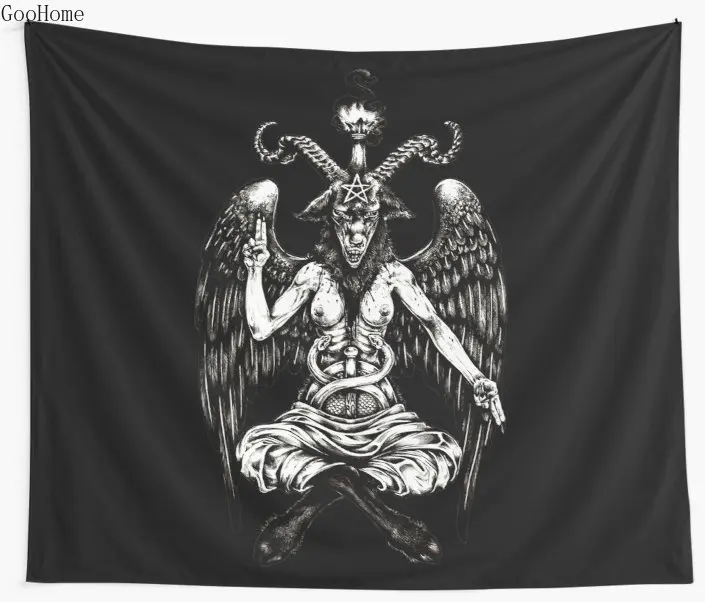 

Baphomet Women Wall Tapestry Cover Beach Towel Throw Blanket Picnic Yoga Mat Home Decoration