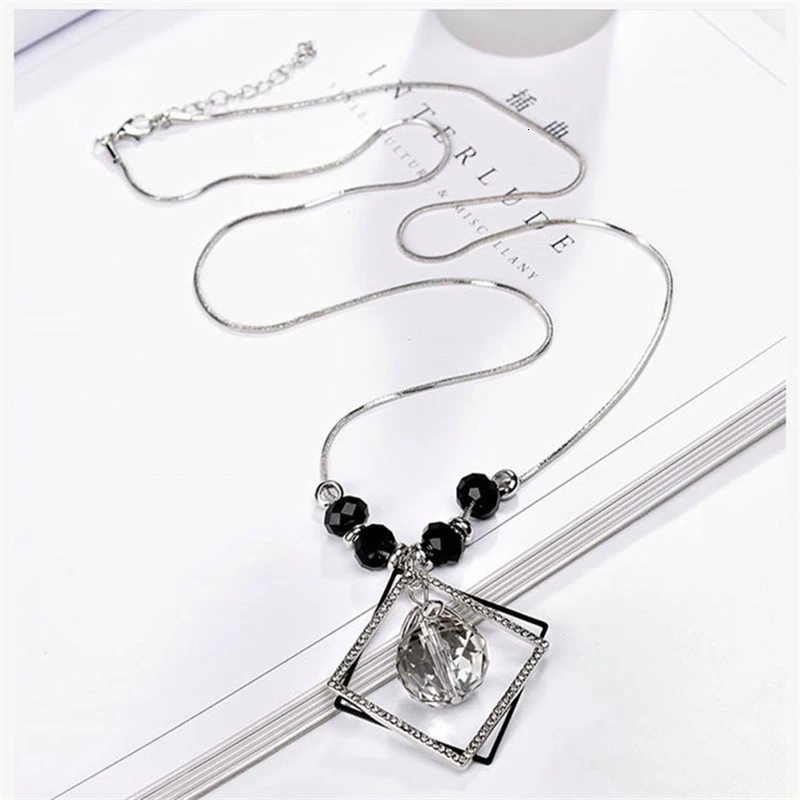 Геометрические Длинные ожерелья и подвески из бисера для женщин Модная