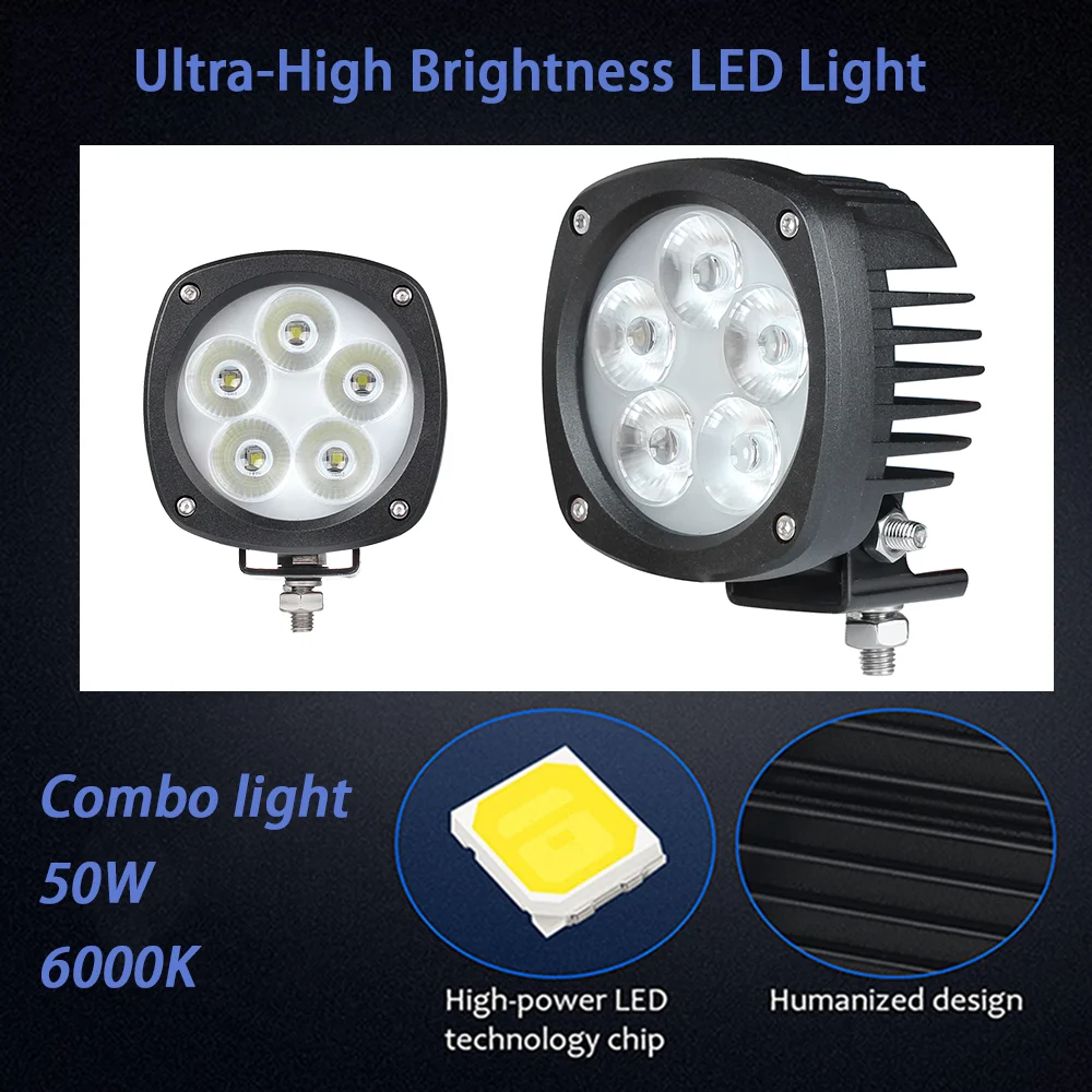 

Minjie 50W LED Work Light 10-30V Car LED Spot Flood light Auto Truck Off Road Mini Led bar 6000K Super Bright Light for Car SUV