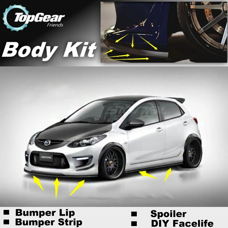 Для Mazda 2 для Mazda2 M2 Demio DW DY DE DJ дефлектор бампера/переднего спойлера тюнинга