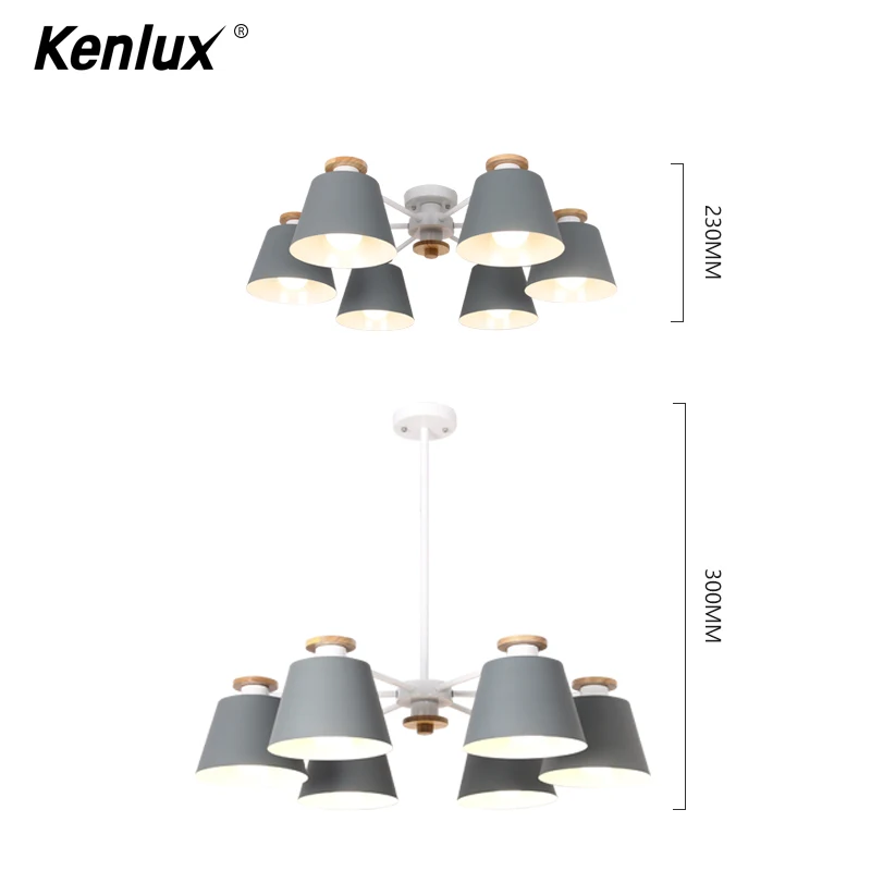 Современная Минималистичная люстра в скандинавском стиле из массива дерева с 3/6/8