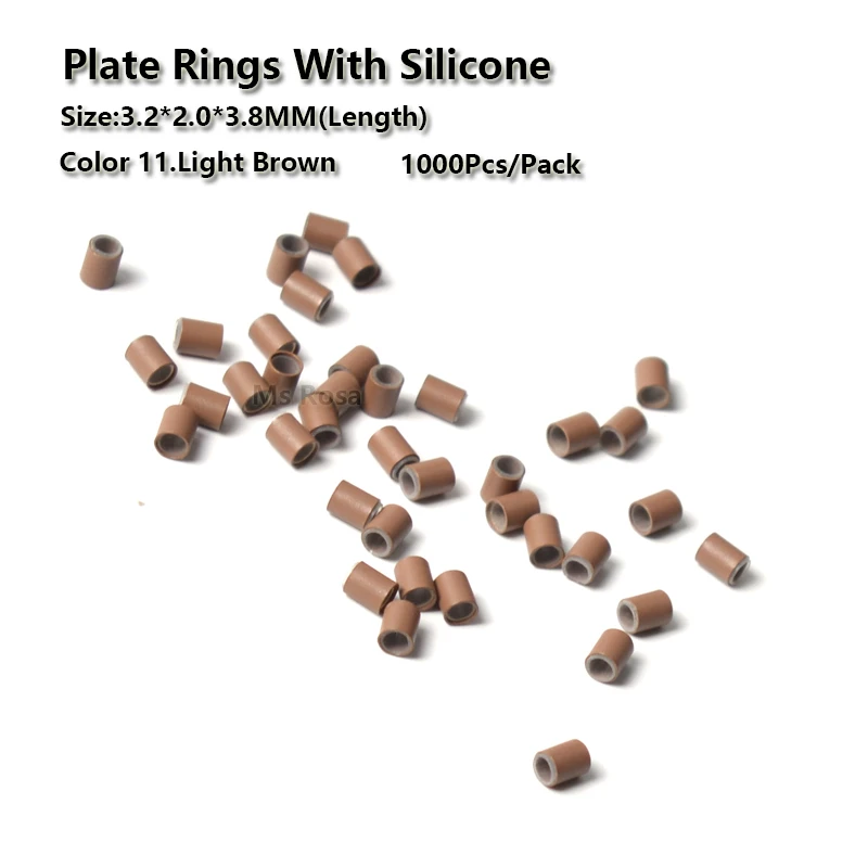 

Flat Edge Silicone Copper Micro Rings 3.2*2.0*3.8mm Medium Brown 1000pcs/Lot Micro Loop Bead Dreadlock Beads