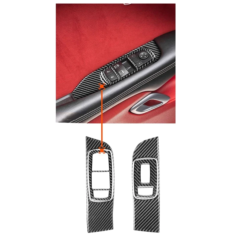 

Carbon Fiber for Dodge Challenger 2015-2020 Accessories Interior Car Door Window Control Switch Panel Cover Sticker