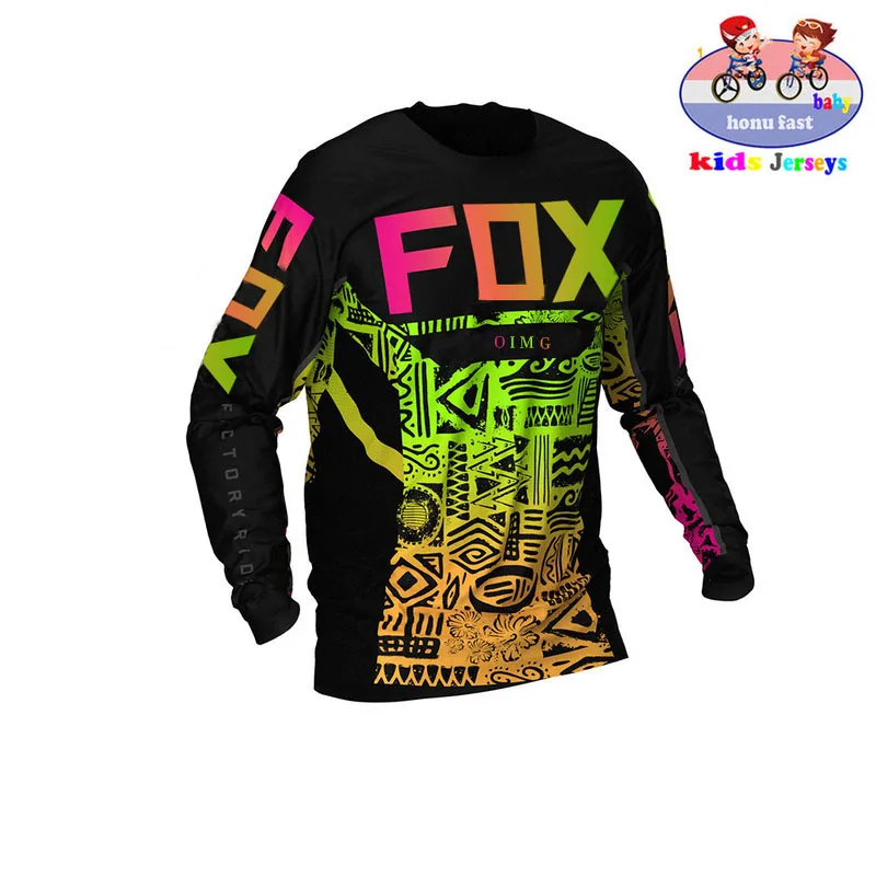 

2021 boys summer breathable road cycling jersey low resistance racing mountain bike clothes wear FOX