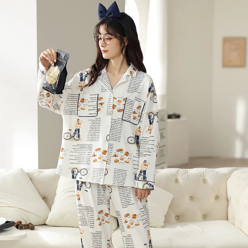 Новинка 2021 осенне-зимние хлопковые Пижамные комплекты для пар модная простая