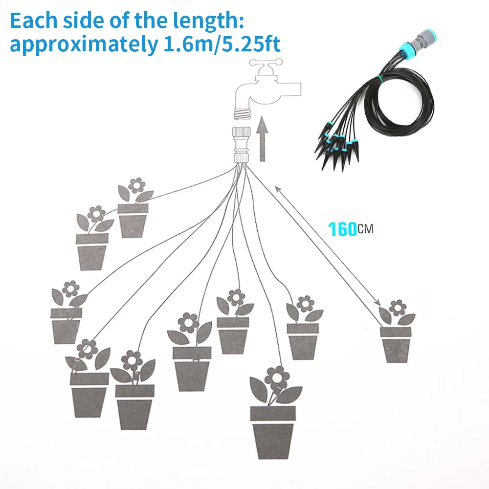 

10 Nozzles Drip Irrigation System drip irrigation set devices for irrigation 1.6M Automatic Watering Kits Garden farm tool