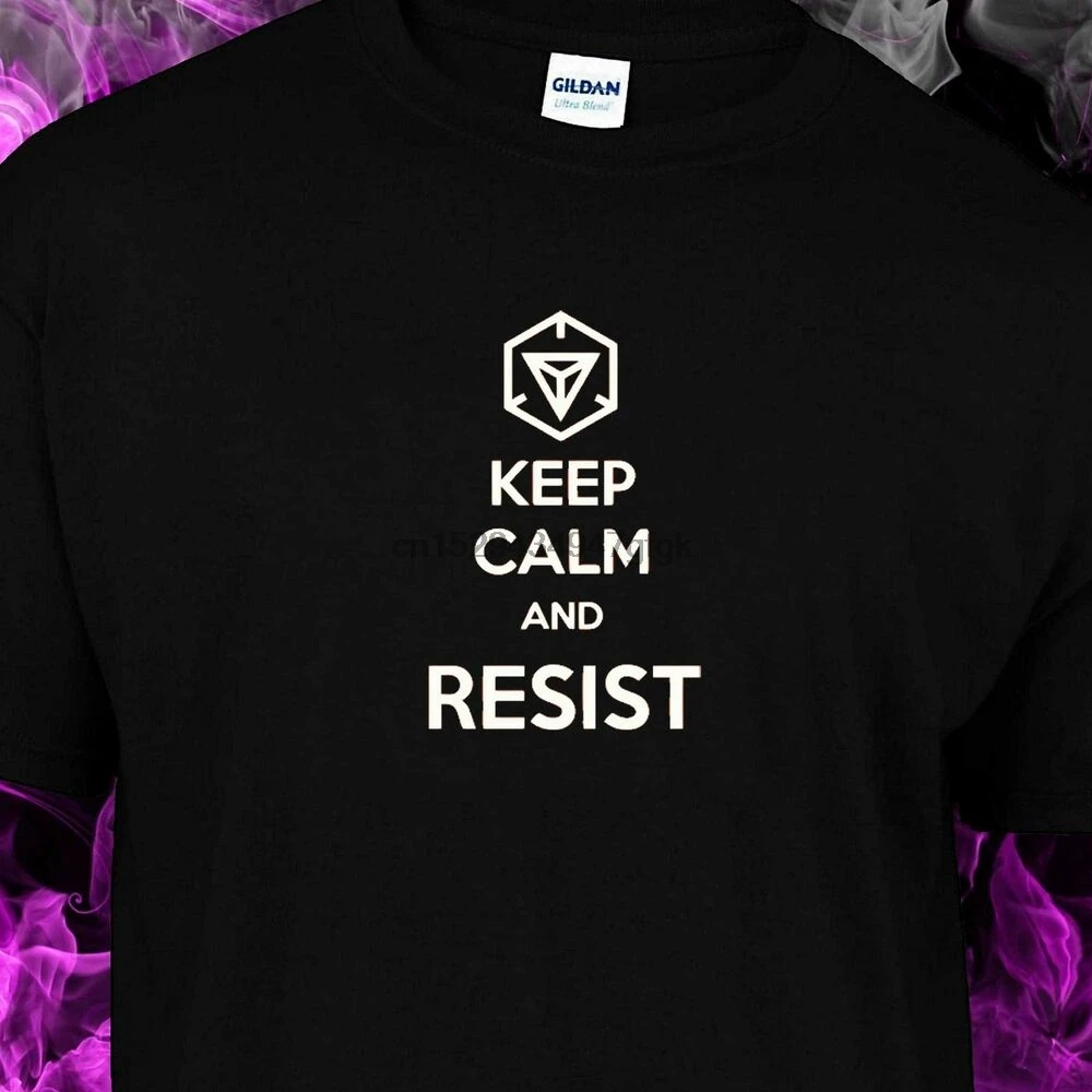 Ingress-сохраняйте спокойствие и сопротивляйтесь-игровая черная футболка glidan S-XXL |