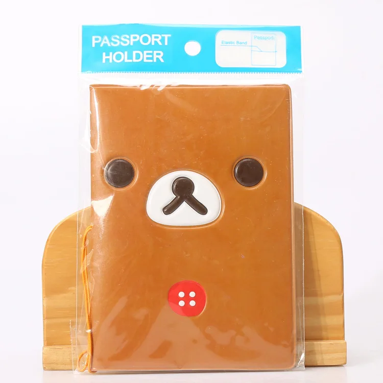 3 Аксессуары для путешествий Kawaii Bear обложка для паспорта милый кошелек с животными сумка ID адрес держатель портативный PU кожаный чехол для карт - Цвет: 3