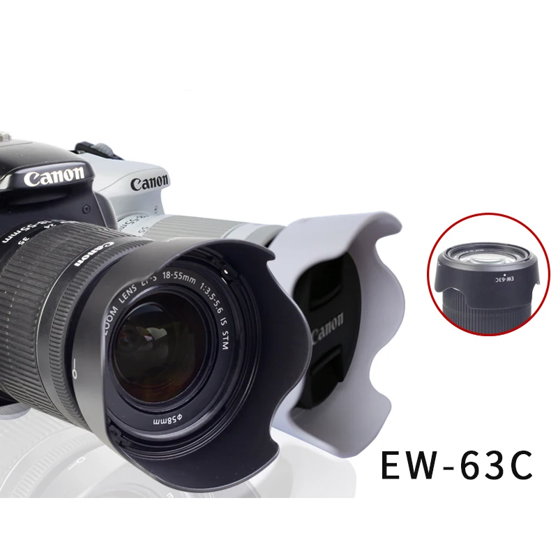 Бленда для объектива фотоаппарата BIZOE Φ STM Объектив SLR 800d /760d /750d /700d /200d /100d 58 мм белый заблокированный