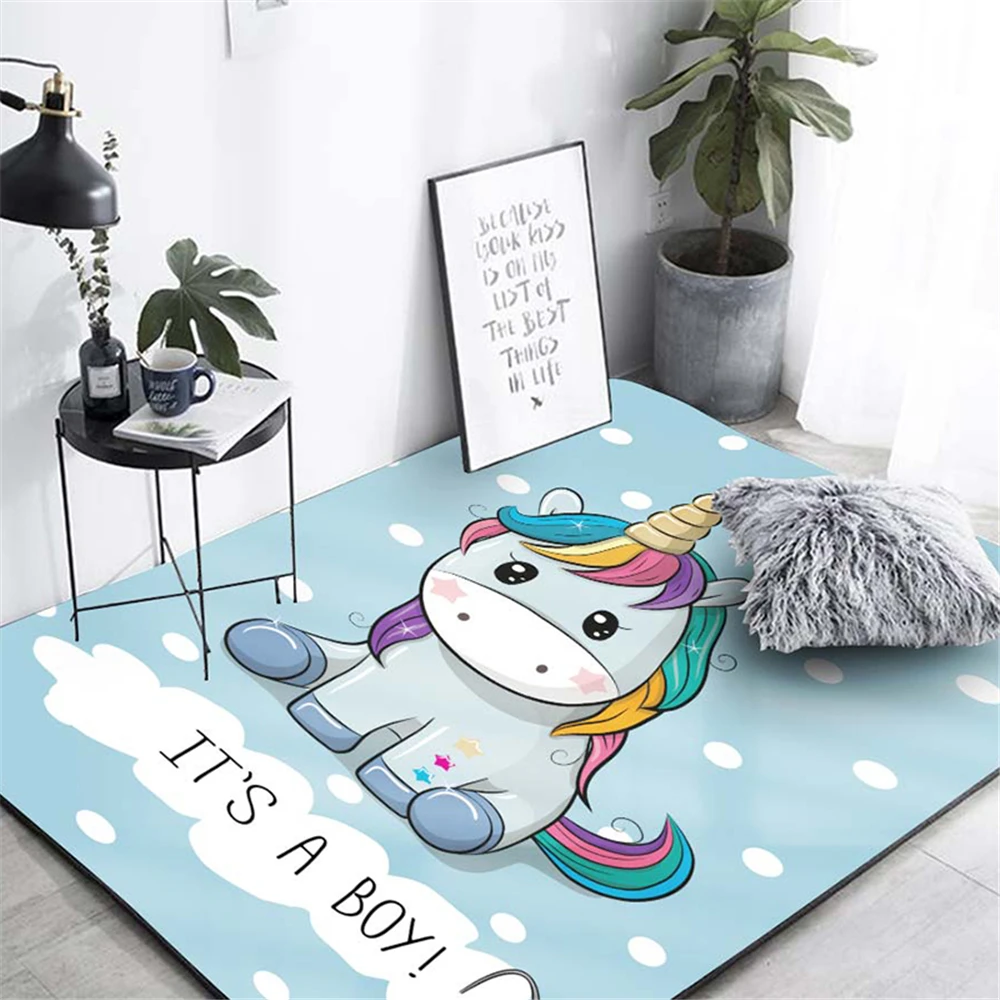 Мультяшный Единорог фламинго лиса ковер декор для детской комнаты игровой