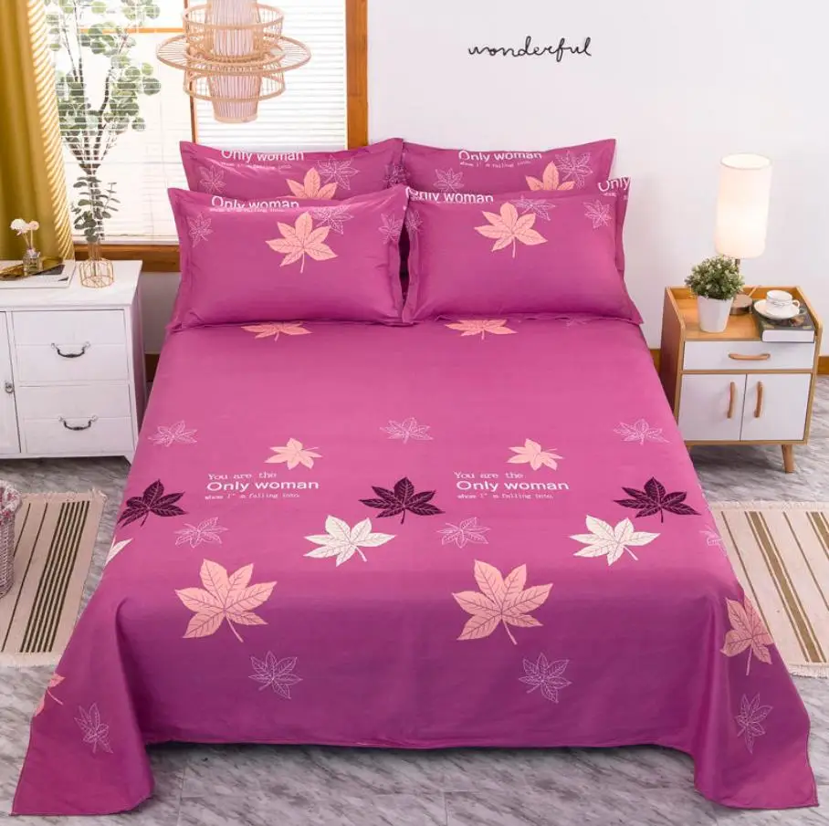 Простыня влюбленных розовая двойной/Queen/King Размеры постельное белье плоский лист