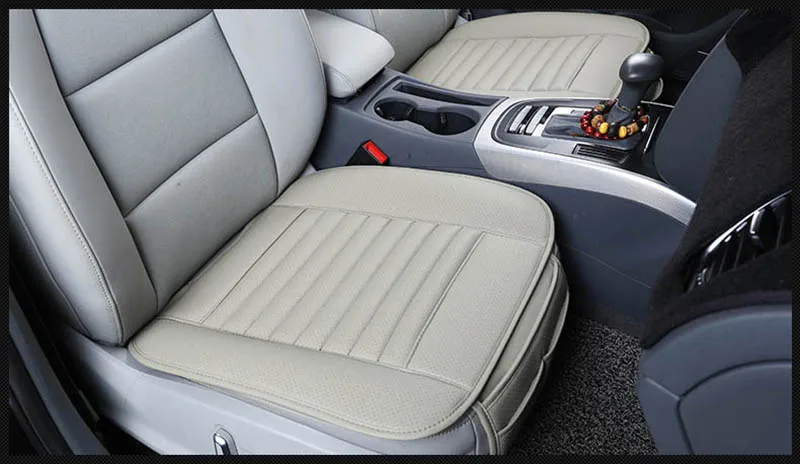 Кожаные бамбуковые полосы угольная подушка чехол на автомобильное сиденье для