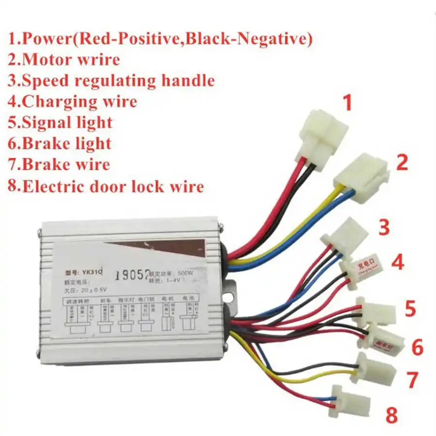 Электрический велосипедный полированный контроллер скорости 24 В/36 В/48 в 500 Вт и