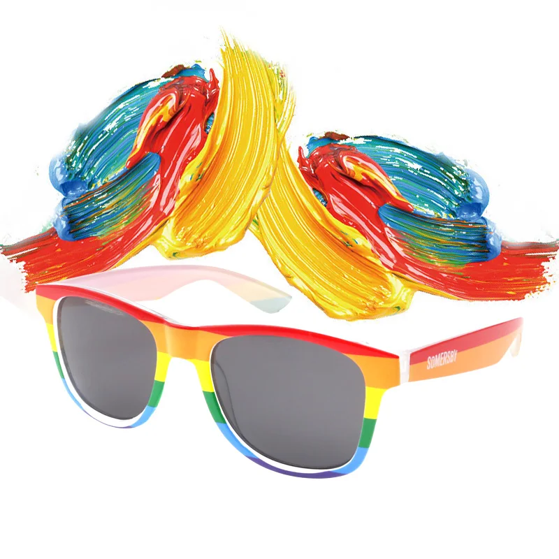 

NONOR Fashion Sunglasses For Women Brand Rainbow color Square Frame Glasses Retro Eyeglass Oculos De Sol Feminino очки солнечные