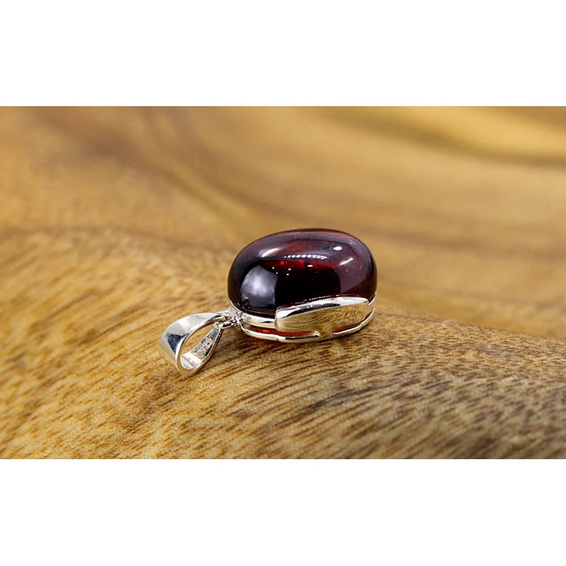 Женский кулон из серебра 925 пробы с красным гранатом|Подвески| |