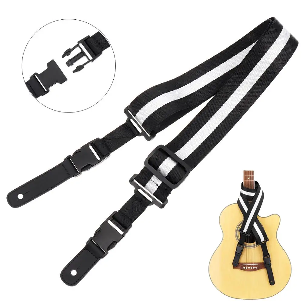 Ремешок из искусственной кожи для гитары хлопка и льна двойной тканевый с местом