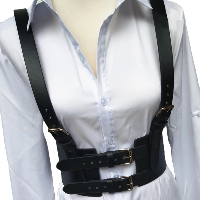 

Girdle Leather Belt Slimming Harness Suspenders Straps Female Waist Belt Punk Body Bondage Waist Seal Harness Waist Straps