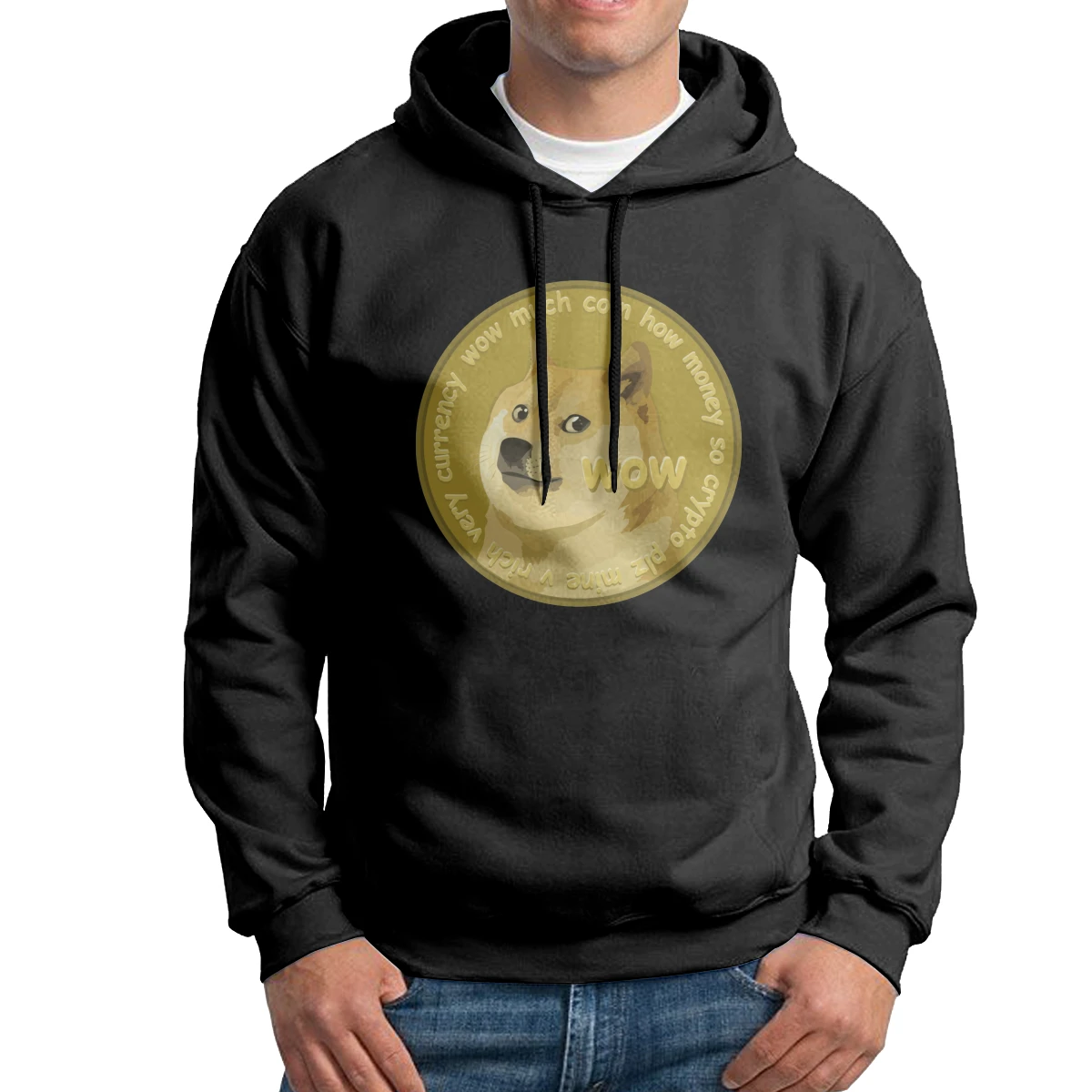 

Doge монета Биткойн Мужская толстовка удивительная 100% хлопок Толстовка Классическая толстовка рубашка
