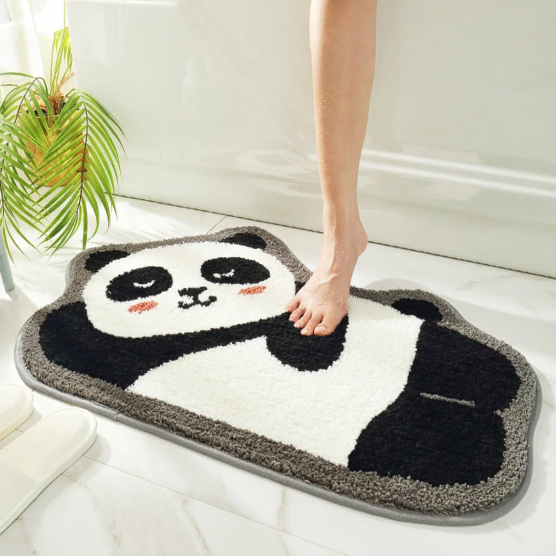 

Bathroom Door Entrance Mat Cartoon Panda Bath Rug Non-Slip Mat Toilet Door Mat Entrance Door Absorbent Mat Anti-slip Door Mats