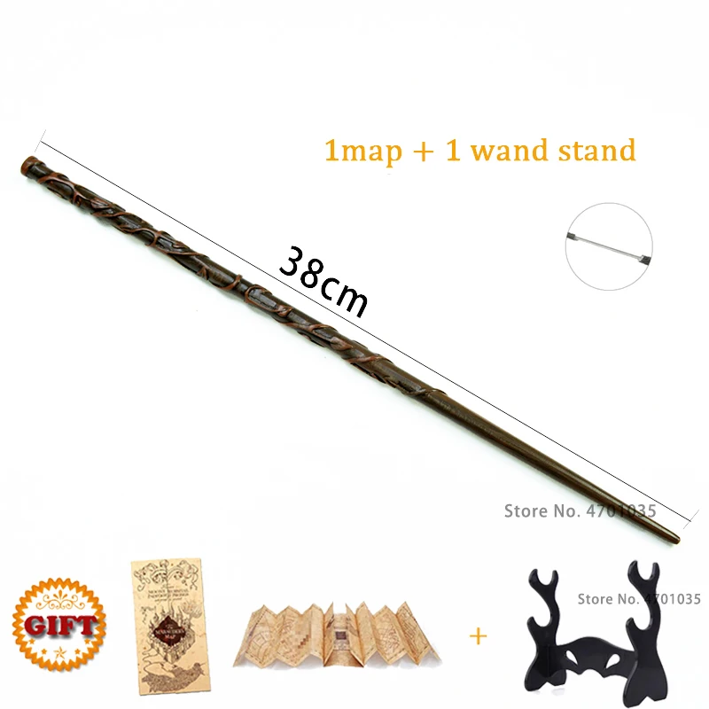 

34 Kind Of Metal Core HP Magic Wands Cosplay Hermione Dumbledore Wand Marauder's Map And Stand as Gift no Box