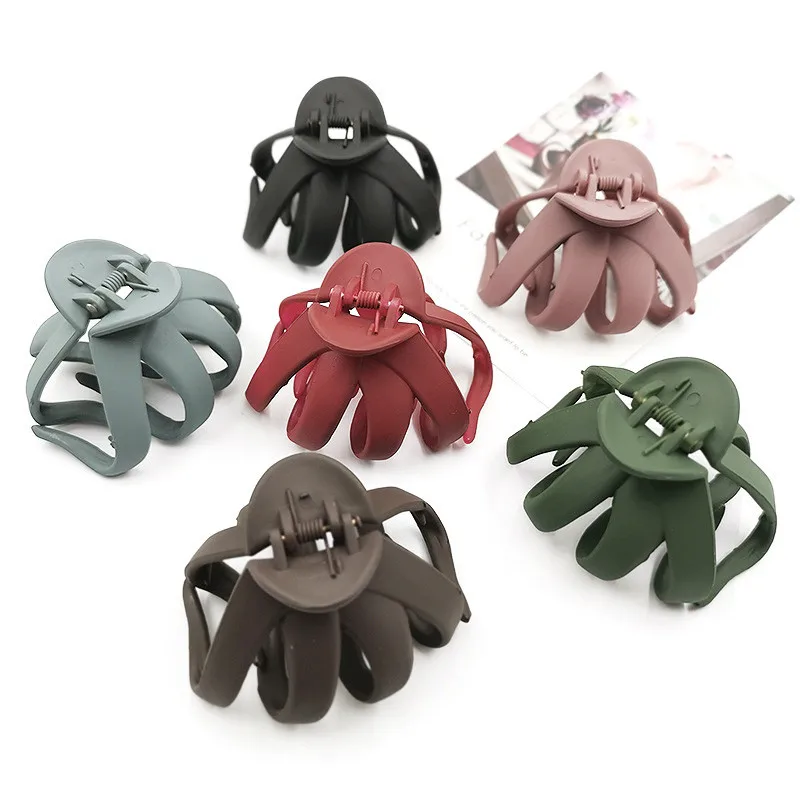 Заколки крабы для волос большого размера Простые Модные Матовые акриловые