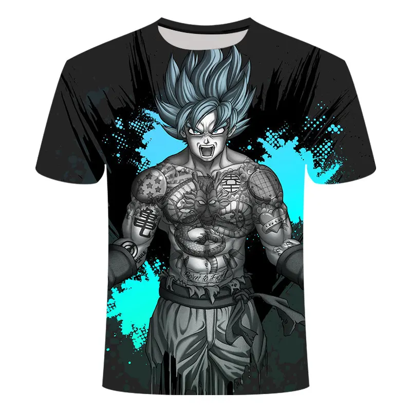 Супер Saiyan 3D футболка аниме Dragon Ball Z Goku летние модные футболки для мужчин/мальчиков