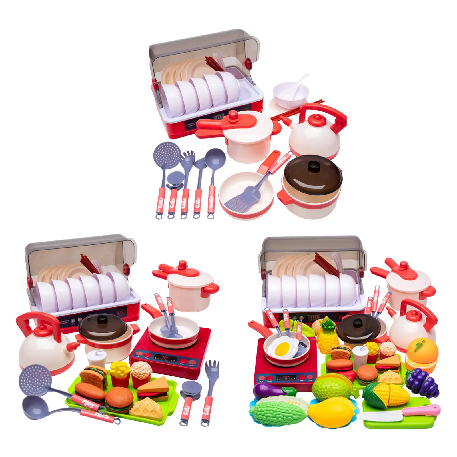 

Kitchen Pretend Play Set Cookware Role Game Utensils Cooking Toy for Kids Xmas Gifts