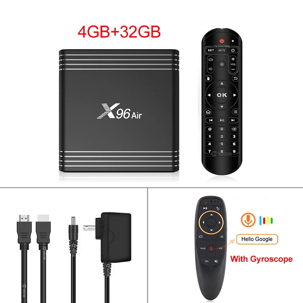 4GB 32GB G10 RC VONTAR X96 Air 8K Amlogic S905X3 Smart tv BOX Android 9,0 2,4G Wifi 1080P 4K Youtube X96Air телеприставка 4 Гб 64 Гб 32 Гб 2 Гб 16 Гб - Цвет: 4GB 32GB G10 RC