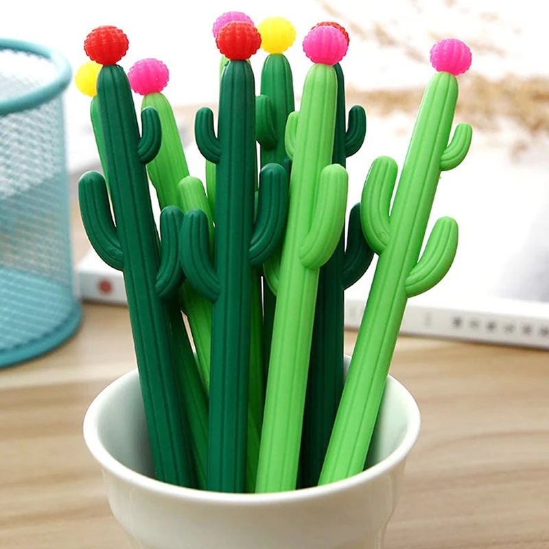 Bolígrafos coreanos bonitos de Cactus, regalo de boda, bolígrafo de Gel Kawaii divertido, papelería para la vuelta al colegio, cosas buenas, 36 unids/lote