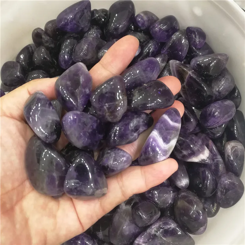 Оптовая продажа 100 г натуральный большой аметист гравия руды галтованные камни
