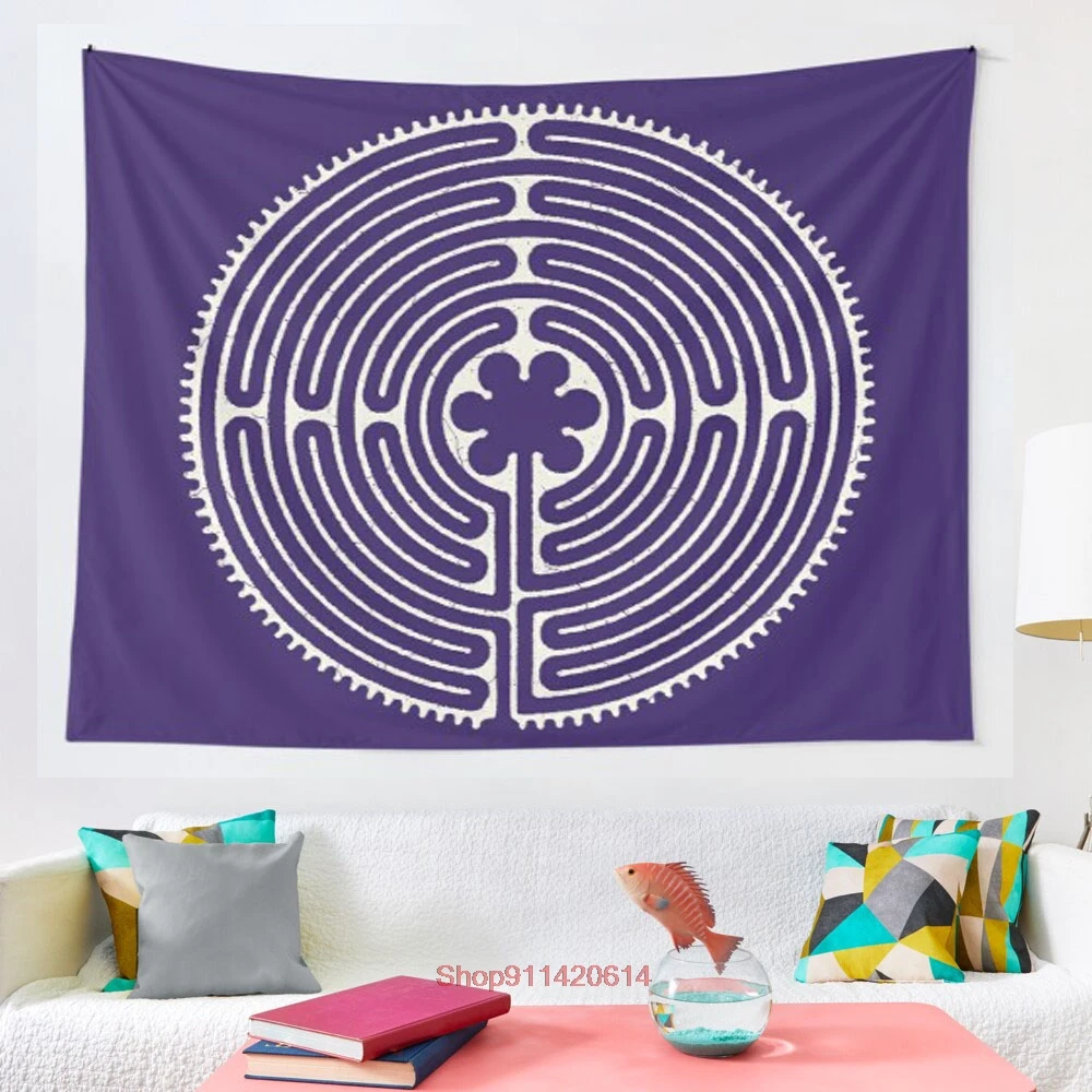 

Сакральная Геометрия символ нима лабиринт 4 гобелен художественное настенное изделие гобелены для Гостиная для дома и общежития Декор