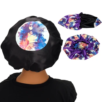 Customize Color Adjustable Reversible Satin Bonnet/Headband Hair Extensions Bundle Wigs Sleep Protect Bonnet