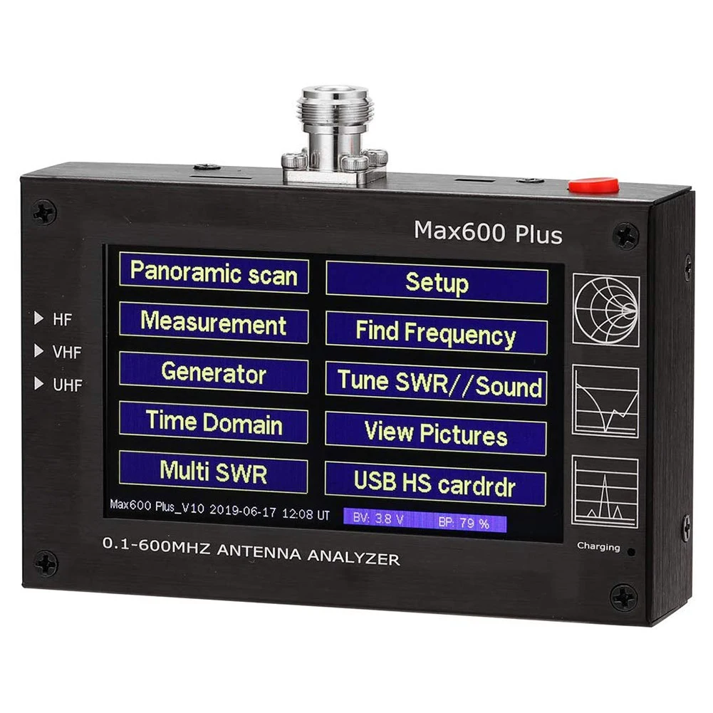 Max600 Plus HF / VHF UHF антенный анализатор 0 1 600 МГц com/4 3 &quottft lcd vs Mini сенсорный