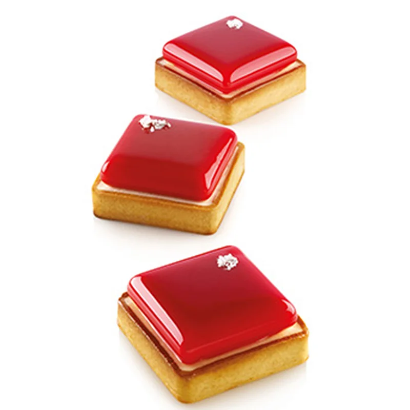 8 отверстия силиконовой формы комплект Тарт кольцо квадратного для торта