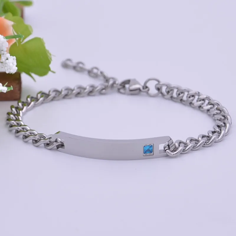 

Couple Bracelet Titanium Steel Crystal Charm Bracelet Women Men