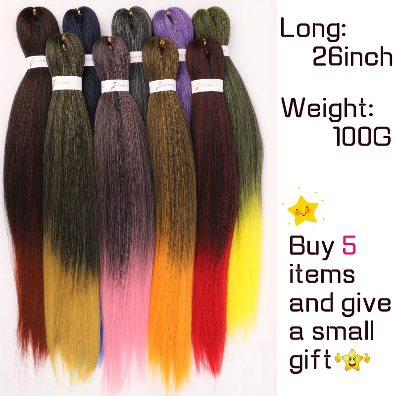 AILIADE 100g 24inches Hair Synthetic African Afro Jumbo Braids Blue Colored Strands Ombre False Braiding |