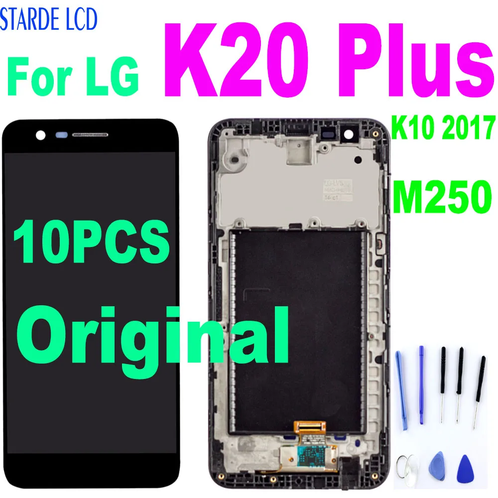 

10PCS Original For LG K10 2017 M250 M250N M250E LCD Display Touch Screen Digitizer Assembly With Frame For K20 Plus Display