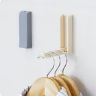 Креативный самоклеящийся складной дверной крючок, домашний Невидимый крючок для хранения одежды, пластиковые крючки для пальто, настенная вешалка