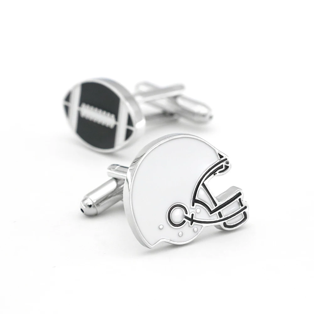 Мужские латунные запонки iGame черные для американского футбола регби-плеер дизайн