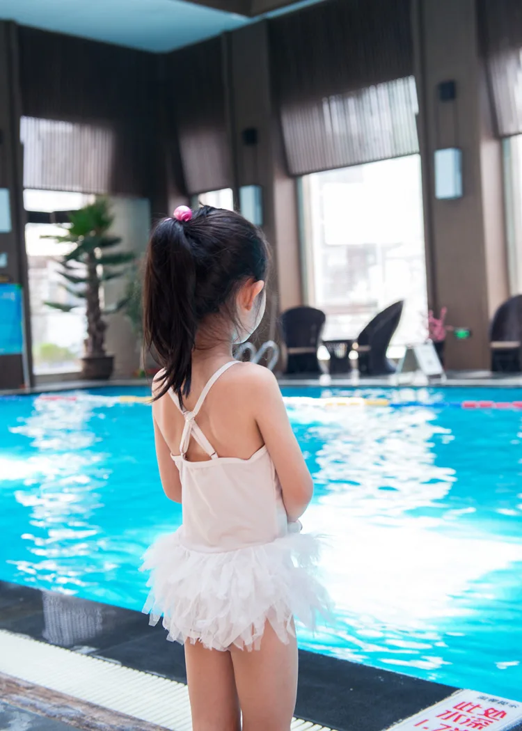 

Girl One Piece Suit Swimming Suit 3-8 Year Children Lace Skirt Swimsuit Baby Cute Swan Swimwear Baby Bowknot Bathing Suit