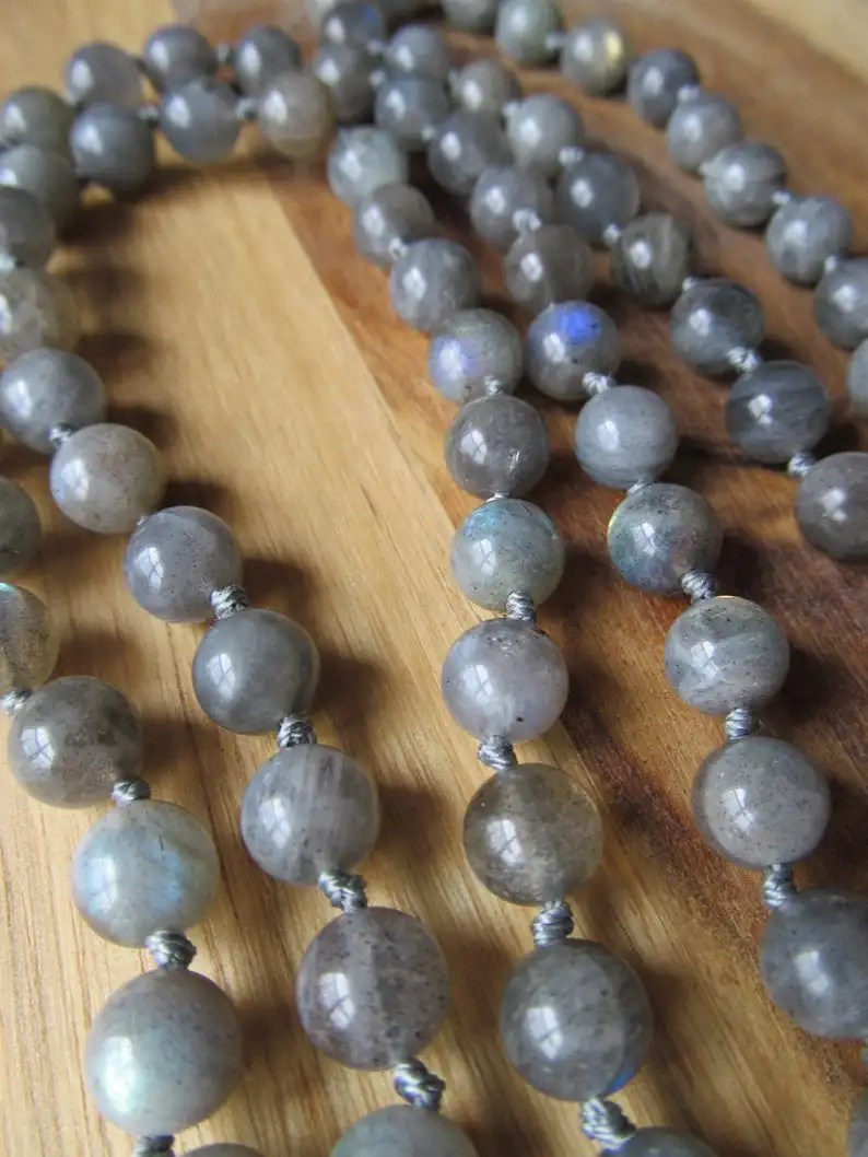 108 бусы лабрадорит мала ручное плетение ожерелье с кисточками длинное ювелирные