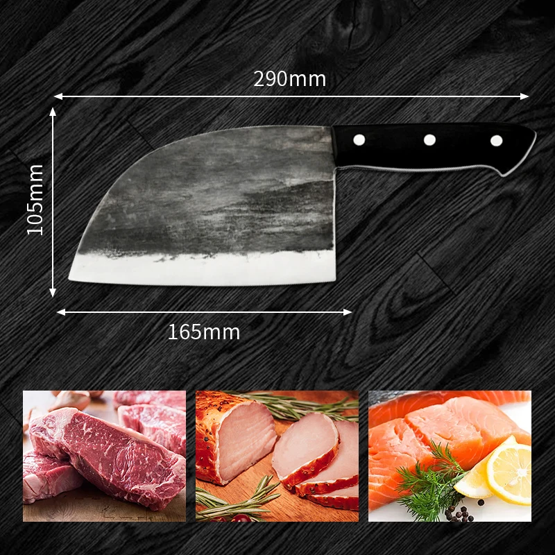 Кухонный нож кованый ручной работы для мясника измельчения костей из