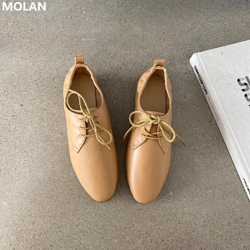 Дизайнерский осенний качественный родительский кожаный мокасин бренд MOLAN с