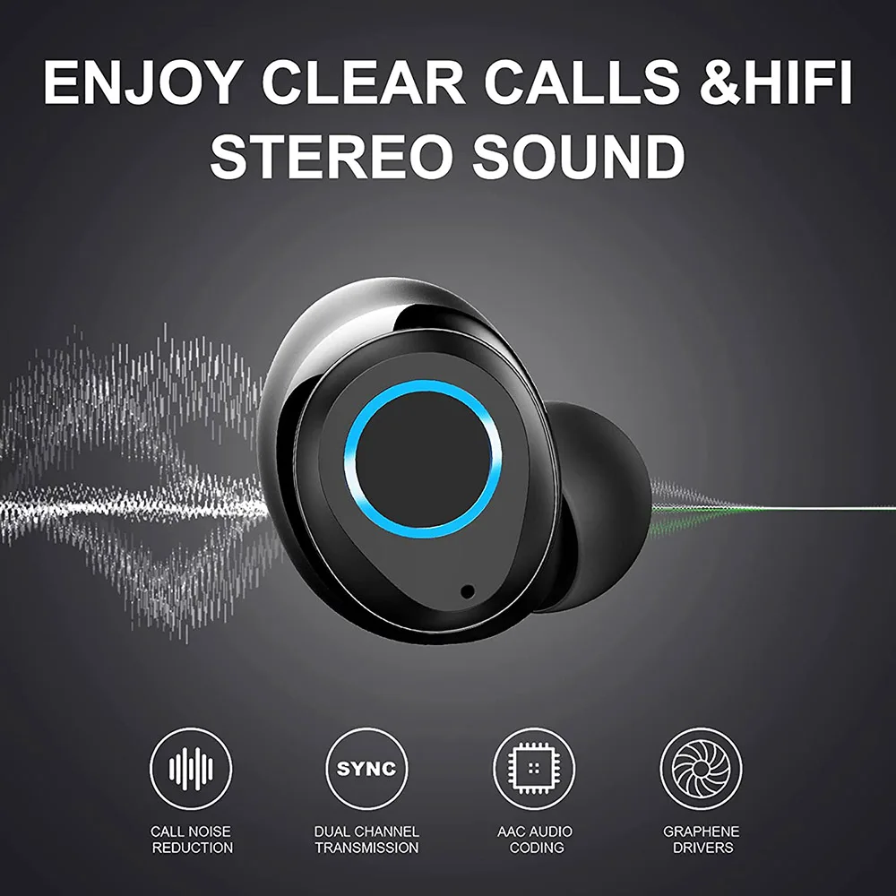 Беспроводные наушники-вкладыши Bluetooth спортивные беспроводные наушники с